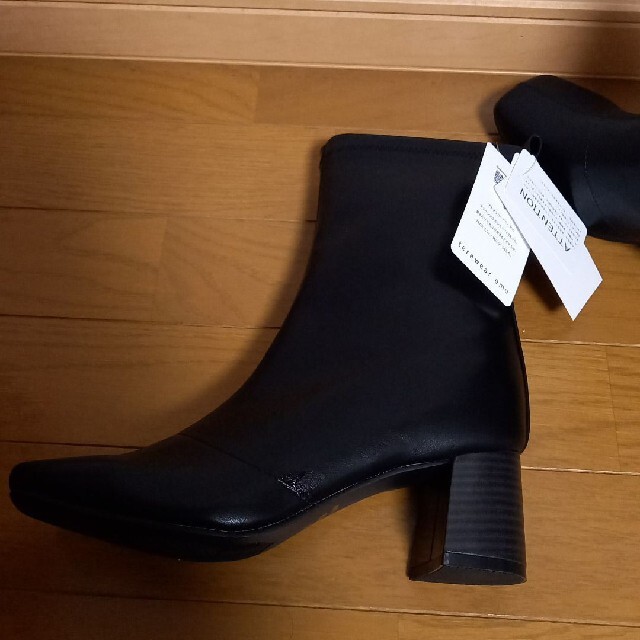 しまむら(シマムラ)の新品　てらさん　ブーツ　TRハーフストレッチBT　しまむら　完売　Mサイズ　中黒 レディースの靴/シューズ(ブーツ)の商品写真