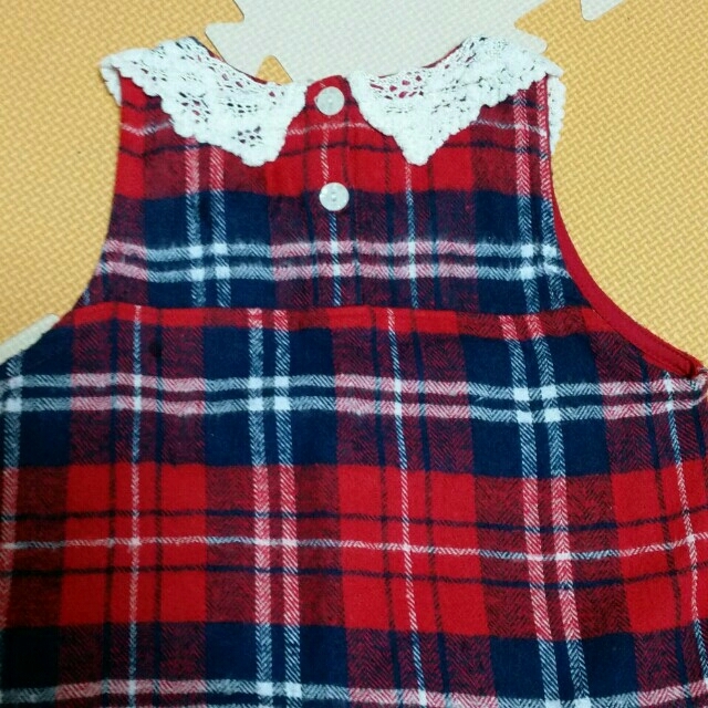 チェック ワンピース 95㎝ キッズ/ベビー/マタニティのキッズ服女の子用(90cm~)(ワンピース)の商品写真