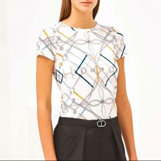 エルメス(Hermes)の美品　エルメス　マイクロ半袖コットンTシャツ(Tシャツ(半袖/袖なし))