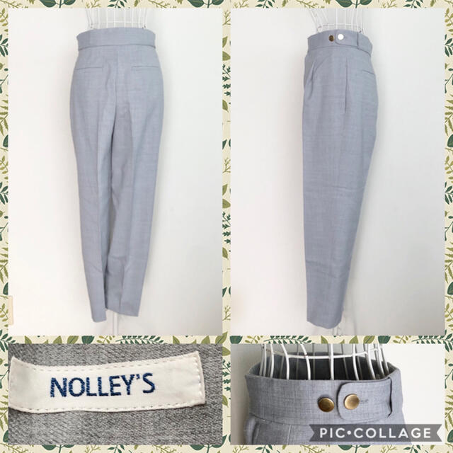 NOLLEY'S(ノーリーズ)のNOLLEY’S ノーリーズ ハイウエストテーパードパンツ グレー34 レディースのパンツ(カジュアルパンツ)の商品写真