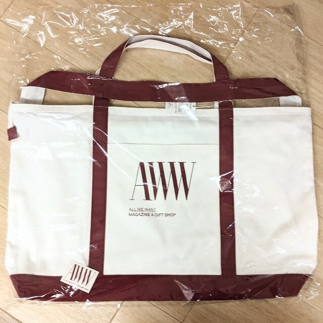 公式サイトの通販 AWW magazine トートバック tote bag バーガンディ