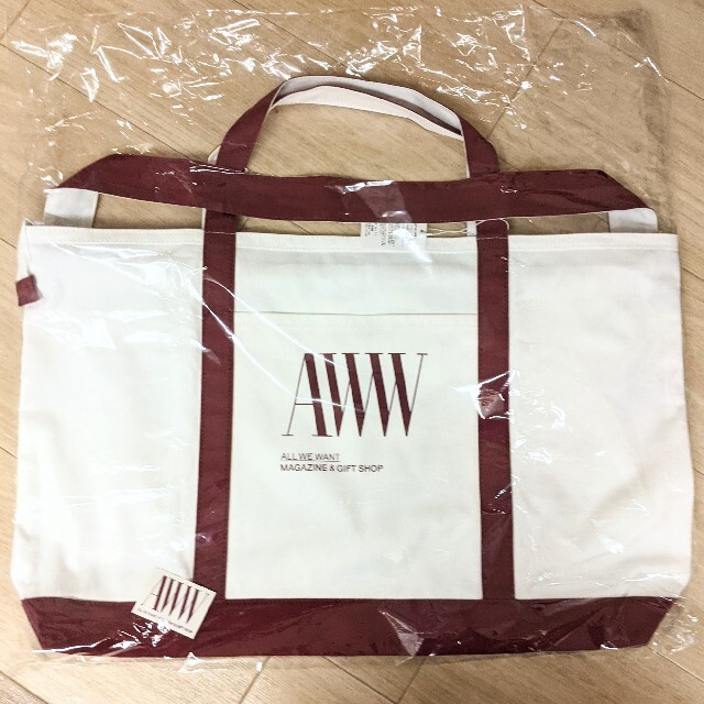 AWW magazine トートバック tote bag バーガンディバッグ