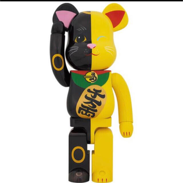 BE@RBRICK 招き猫 黒×黄 1000％