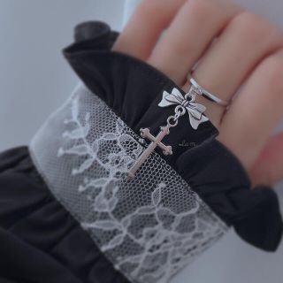 新作＊ ribbon × cross ring(リング)