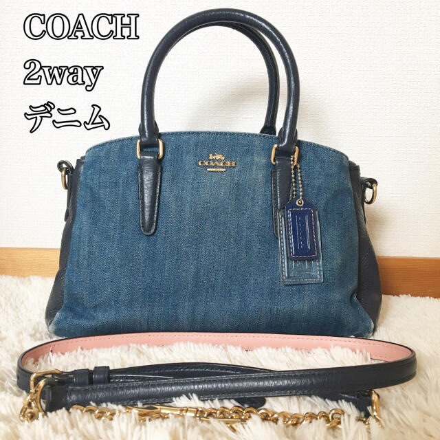 COACH コーチ 2way ショルダーバッグ 花柄 デニム バイカラー | フリマアプリ ラクマ
