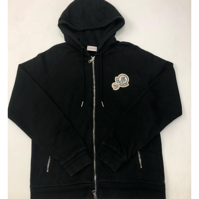 美品 モンクレール MONCLER パーカー 2022年 HOODIE ZIP ジップアップ 裏フリース トップス メンズ M オレンジ