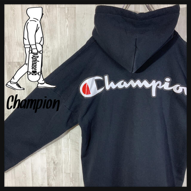 Champion(チャンピオン)の【センター刺繍】チャンピオン バックロゴ 定番カラー 肉厚 スウェットパーカー メンズのトップス(パーカー)の商品写真