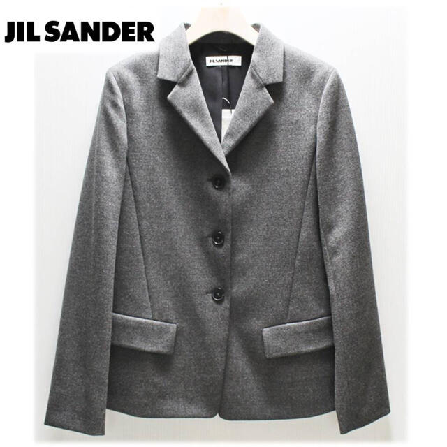 Jil Sander(ジルサンダー)の《ジル サンダー》新品 イタリア製 起毛 裏地シルク 上質ウールジャケット 34 レディースのジャケット/アウター(テーラードジャケット)の商品写真