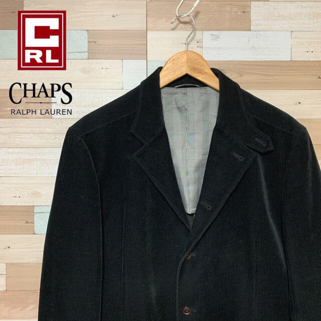 90s CHAPS ラルフローレン コーデュロイジャケット 黒 グレンチェック