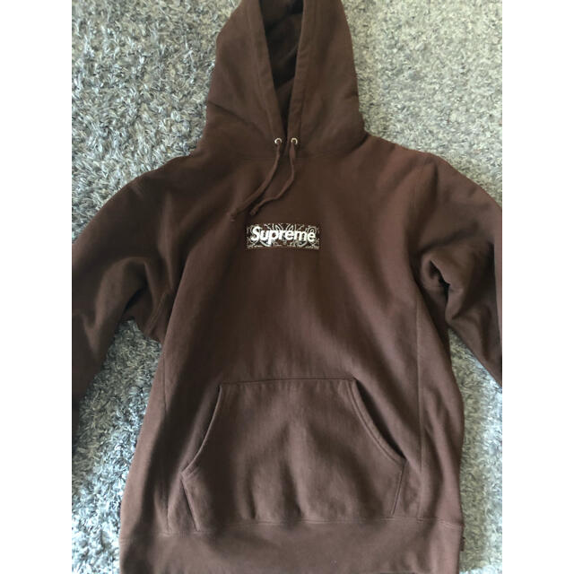 Supreme Bandana Box Logo Hooded Brown Lトップス