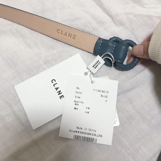 【新品タグ付き】CLANE ダブルリングベルト　ブルー レディースのファッション小物(ベルト)の商品写真