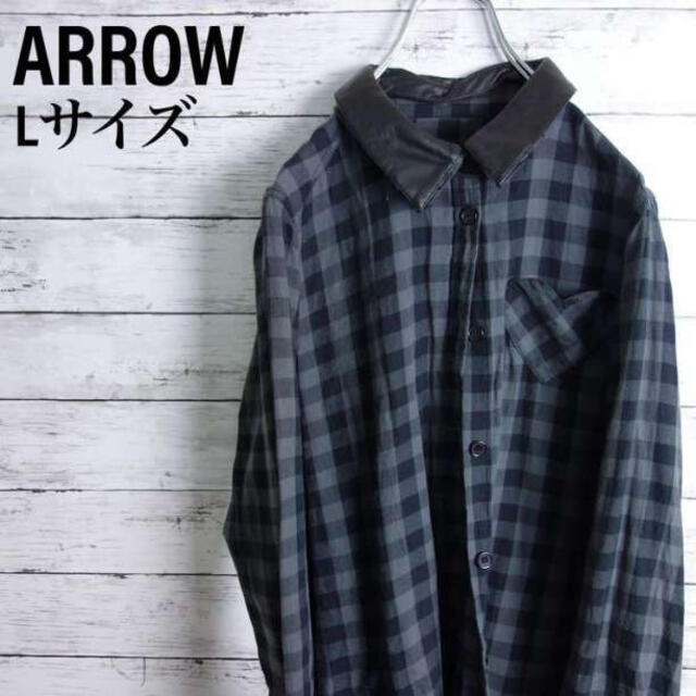 ARROW(アロー)の人気　ARROW アロー　ギンガムチェック　シャツ 美品　ネルシャツ 襟付き レディースのトップス(Tシャツ(長袖/七分))の商品写真