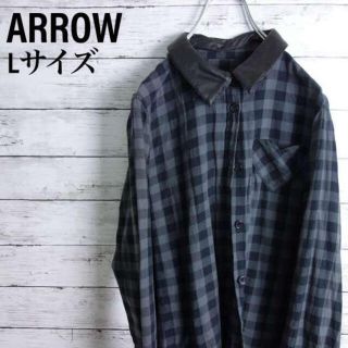 アロー(ARROW)の人気　ARROW アロー　ギンガムチェック　シャツ 美品　ネルシャツ 襟付き(Tシャツ(長袖/七分))