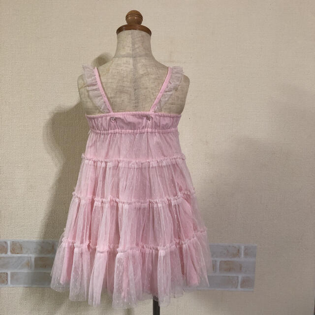 mezzo piano(メゾピアノ)の美品  ★  メゾピアノ  ドレス ワンピース 100 ピンク キッズ/ベビー/マタニティのキッズ服女の子用(90cm~)(ドレス/フォーマル)の商品写真