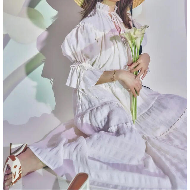 Crayme,(クレイミー)のCrayme Tiered Chiffon Dress レディースのワンピース(ロングワンピース/マキシワンピース)の商品写真