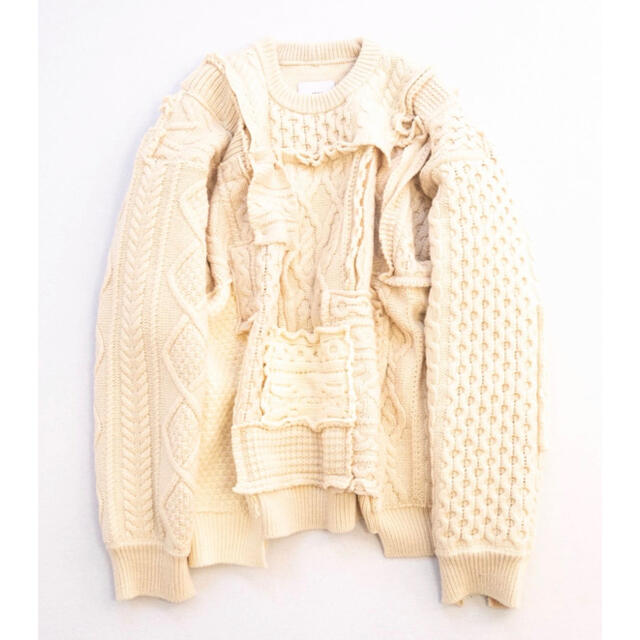 OVERSIZED INTERLACED CABLE KNIT LS