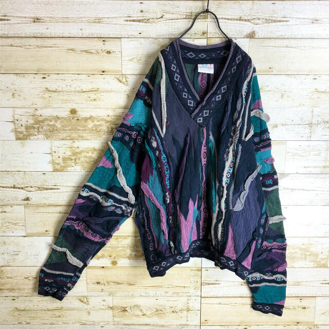 COOGI(クージー)の即完売モデル  coogi クージー 立体 編込み 3DニットXL 美品 メンズのトップス(ニット/セーター)の商品写真