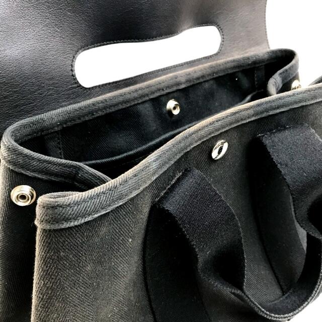 エルメス HERMES ヴァルパライソPM フラップ トートバッグ ハンドバッグ トワルシェブロン □N刻 ブラック