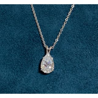 ハリーウィンストン(HARRY WINSTON)のノーブランド❤︎新品❤︎プラチナ　1.5ctペアシェイプモアサナイトネックレス (ネックレス)