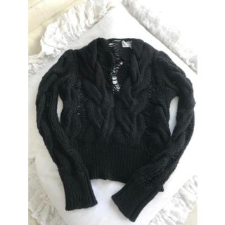 サンローラン(Saint Laurent)の【ルルラ様専用】YvesSaintLaurentカシミヤニット 黒　サンローラン(ニット/セーター)