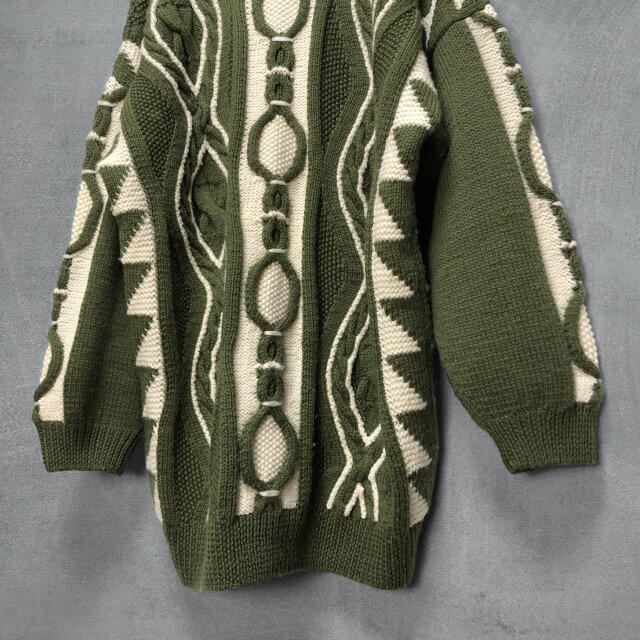 古着 3D デザイン ニットセーター ゆるだぼ メンズライク レトロ M〜L レディースのトップス(ニット/セーター)の商品写真
