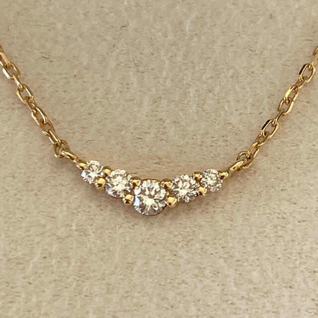 ヴァンドームAoyama 18K 0.11ct ダイヤモンドリュールネックレス