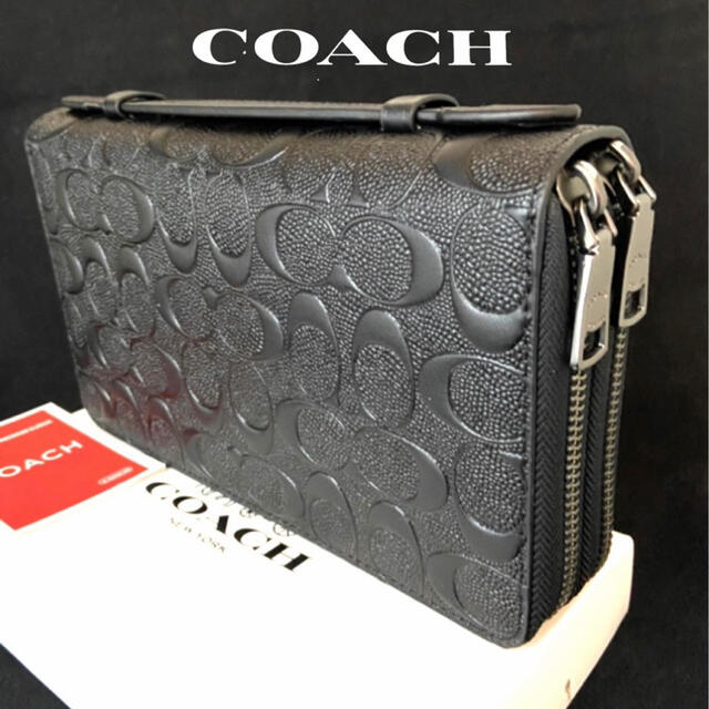 COACH(コーチ)の新品コーチ ダブルジップ エンボスドシグネチャー ダブルファスナー 長財布 メンズのファッション小物(長財布)の商品写真