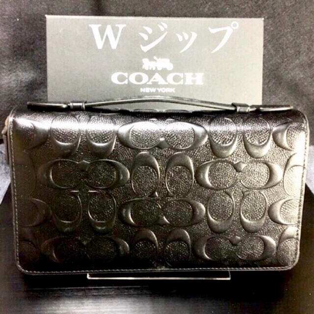 COACH(コーチ)の新品コーチ ダブルジップ エンボスドシグネチャー ダブルファスナー 長財布 メンズのファッション小物(長財布)の商品写真