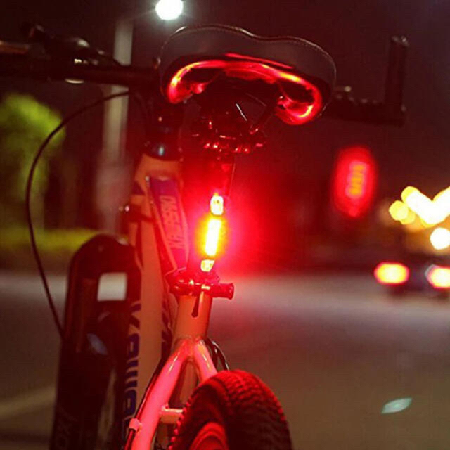 自転車用USB充電式LEDテールライトテールランプリアライトリヤライト