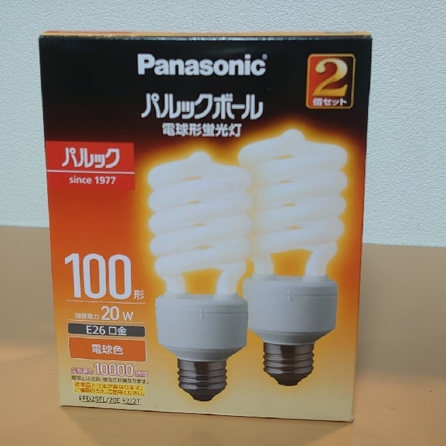 Panasonic(パナソニック)のPanasonic　パルックボール　電球形蛍光灯　電球色 インテリア/住まい/日用品のライト/照明/LED(蛍光灯/電球)の商品写真