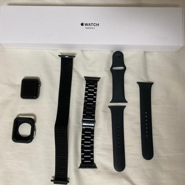 メンズApple watch series 3 38mm スペースグレー GPSモデル