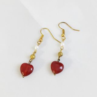 Retro ＊ smoky red heart pierce(ピアス)