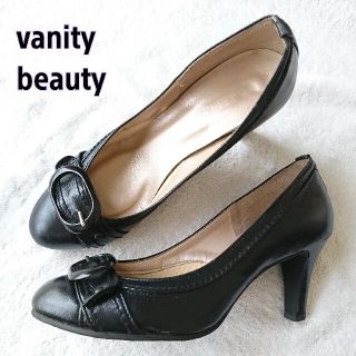 バニティービューティー(vanitybeauty)のVANITY BEAUTY 黒ブラック ピンヒールポインテッドパンプス23.5(ハイヒール/パンプス)