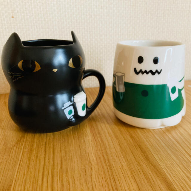 新品未使用★Starbucks Coffee★ハロウィンマグカップ黒猫＆ゴースト