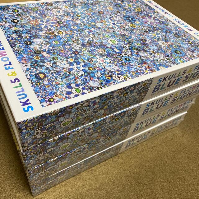 週末お値下げ) 村上隆 パズル SKULLS FLOWERS BLUE SIGNAL 4個セット