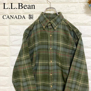 エルエルビーン(L.L.Bean)の90's L.L.Bean 長袖 チェック シャツ Vintage カナダ製(シャツ)