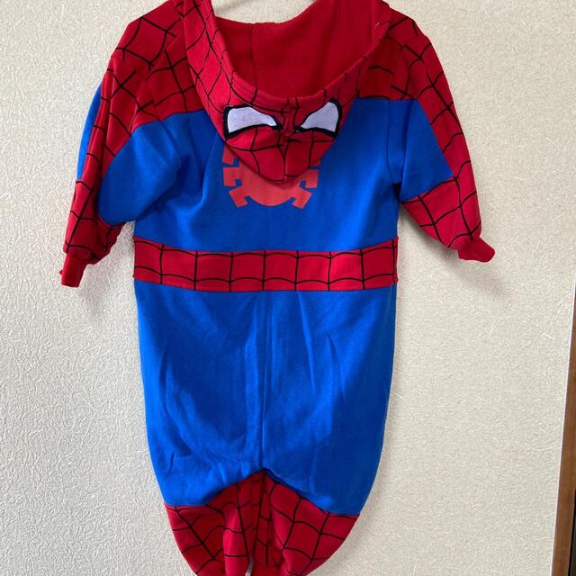 スパイダーマン　つなぎ　男の子　パジャマ　110  コスプレ キッズ/ベビー/マタニティのキッズ服男の子用(90cm~)(パジャマ)の商品写真