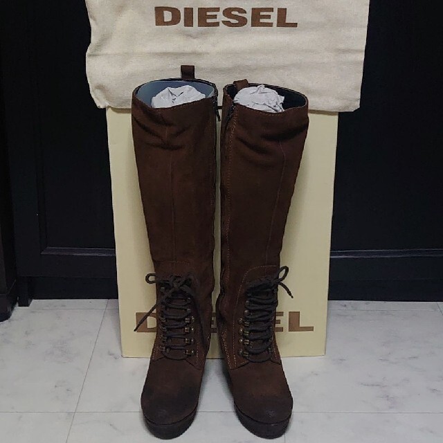 【美品】DIESEL ディーゼル ロングブーツ ブラウン