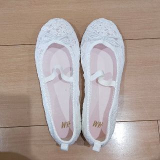 エイチアンドエム(H&M)のこども白いレース靴20cm(フォーマルシューズ)