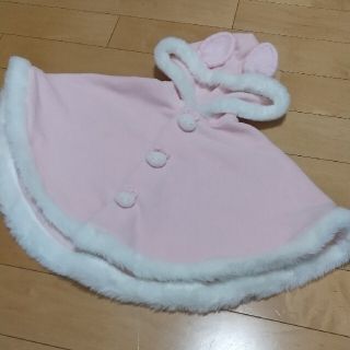 60-90cm 赤ちゃんの城   ピンク ポンチョ マント アウターPanko(ジャケット/コート)