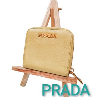 プラダ(PRADA)のPRADA　プラダ　レザー　折財布　レモンイエロー(財布)