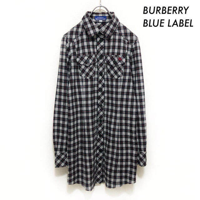 BURBERRY BLUE LABEL(バーバリーブルーレーベル)のBURBERRY BLUE LABEL★ノバチェック柄 長袖シャツワンピース レディースのトップス(シャツ/ブラウス(長袖/七分))の商品写真