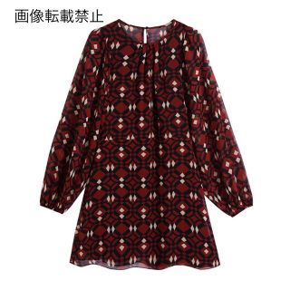 ザラ(ZARA)の🎃10月新作👻6296◆レトロ柄 ワンピース(ミニワンピース)