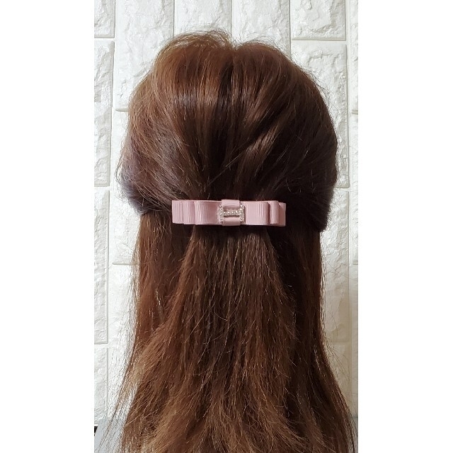 【全６カラー】ダブルリボンバレッタ　バレッタ　大人可愛いバレッタ レディースのヘアアクセサリー(バレッタ/ヘアクリップ)の商品写真