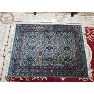 ヴィンテージ ペルシャ絨毯 ウール カーペット 170×126 グリーン 深緑(カーペット)