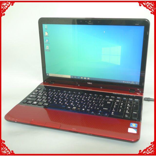 1366x768グラフィックレッド 赤 ノートPC LS150HS6R 4GB 750GB RW 無線