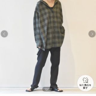 ダブルクローゼット(w closet)の新品 w closet 織りチェック BIGシャツ グレー(シャツ/ブラウス(長袖/七分))