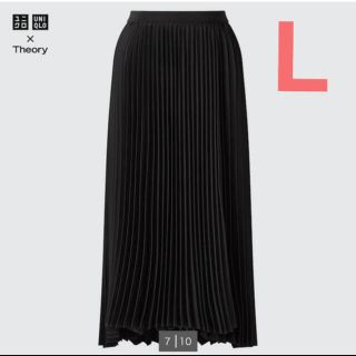 ユニクロ(UNIQLO)のUNIQLO × theory プリーツラップスカートLサイズ(ロングスカート)