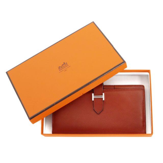 HERMES エルメス 長財布 ベアンスフレ □M刻印 ブラウン 箱付き - 財布