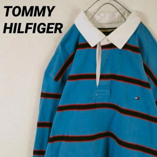 トミーヒルフィガー(TOMMY HILFIGER)のtommyHILFIGER 長袖ポロシャツ　ゆったりL size メンズ(ポロシャツ)